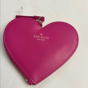 Kate Spade Change of Heart Fuchsia Pink Heart Coin Pouch Bag
